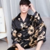 Mùa xuân và mùa thu dài tay đồ ngủ nam lụa lụa đồ ngủ nam băng lụa phần mỏng phục vụ nhà phù hợp với Hàn Quốc mùa hè sản phẩm mới đồ bộ mặc nhà cao cấp Nam giới