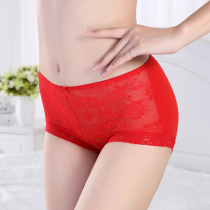 4-pack cotton underwear solid color womens mid-waist underwear large size underwear triangle summer belly sexy
