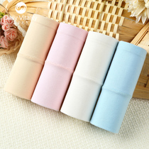 4 pieces of pure cotton underwear womens high waist new cotton womens underwear mid-waist abdomen solid color triangle shorts head size