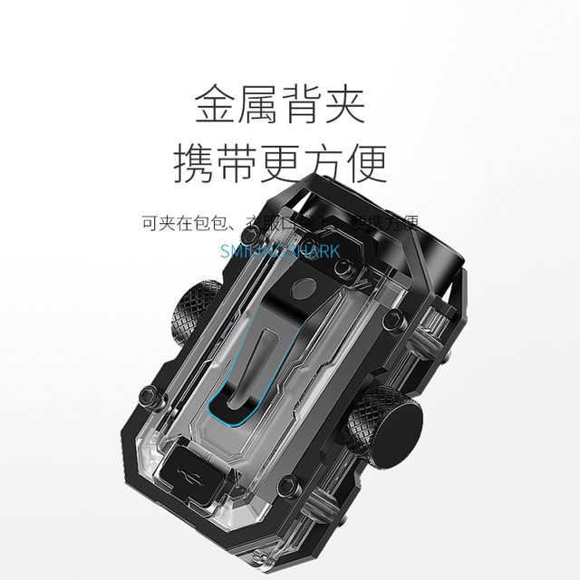 Smiling Shark Super Bright Auto Repair Work Light Multifunctional Rotating Gyro Strong Light Flashlight with Strong Magnetic Warning Light