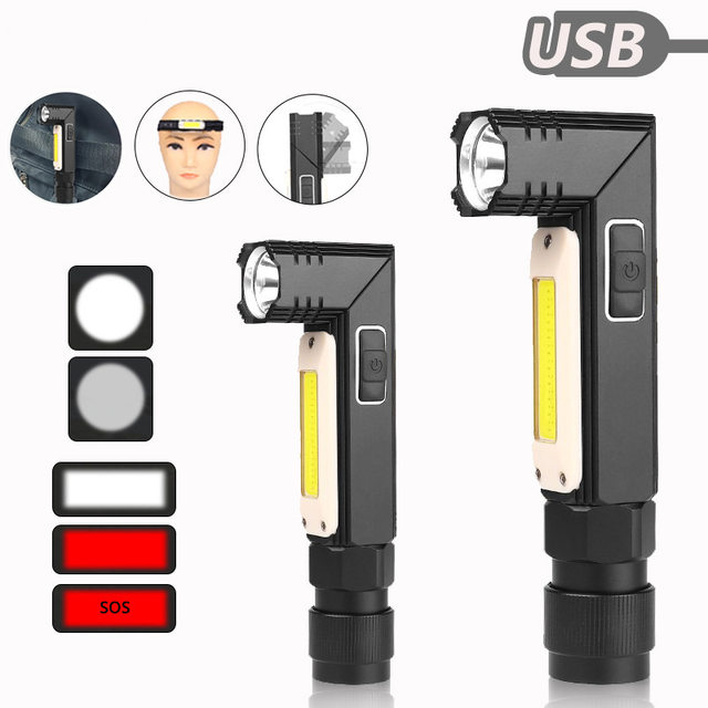 Car maintenance LED work light multi-functional strong magnetic super bright waterproof anti-fall inspection flashlight USB rechargeable headlight