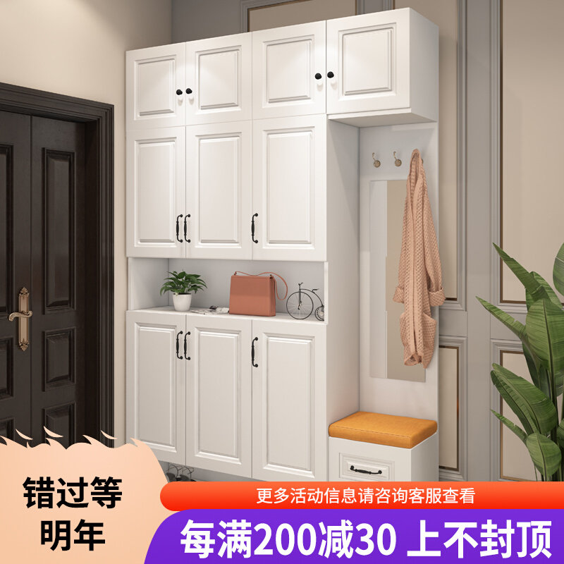 Shoe cabinet entry door porch shelf cabinet integrated against the wall cabinet modern minimalist double-sided living room screen decoration cabinet rack