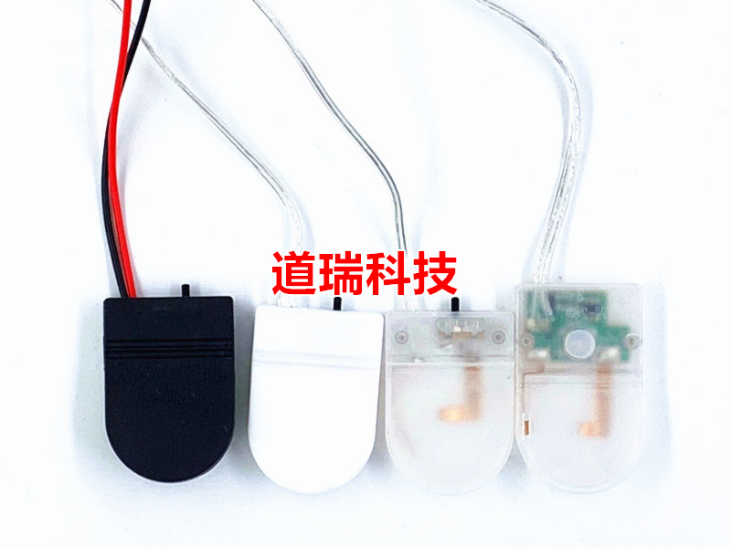 Single CR2032 button battery box with one battery 3V flat flip cover with switch battery holder