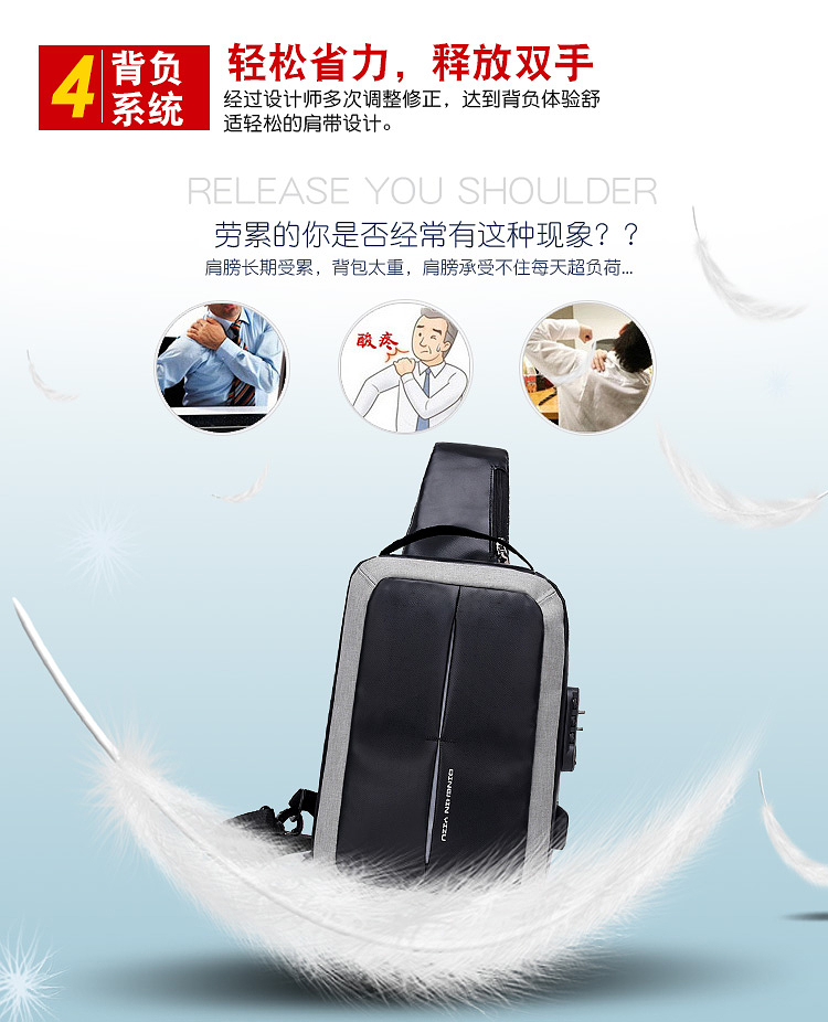 Túi đeo chéo nam mới dung lượng lớn Phiên bản Hàn Quốc của túi đeo vai Messenger túi đa chức năng chống trộm bình thường cho nam doanh nhân - Túi của con người túi xách gucci