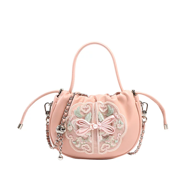 Sunke OiLA Fuchsia кошелек, сумка через плечо, натуральная кожа, с вышивкой