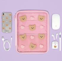 una Korean ins same style earpearp transparent pvc tablet bag ipad storage bag bear