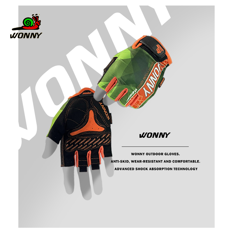 Snail riding gloves summer half finger male and female mountain bike road bike shock absorbing anti-slip wear-resistant breathable