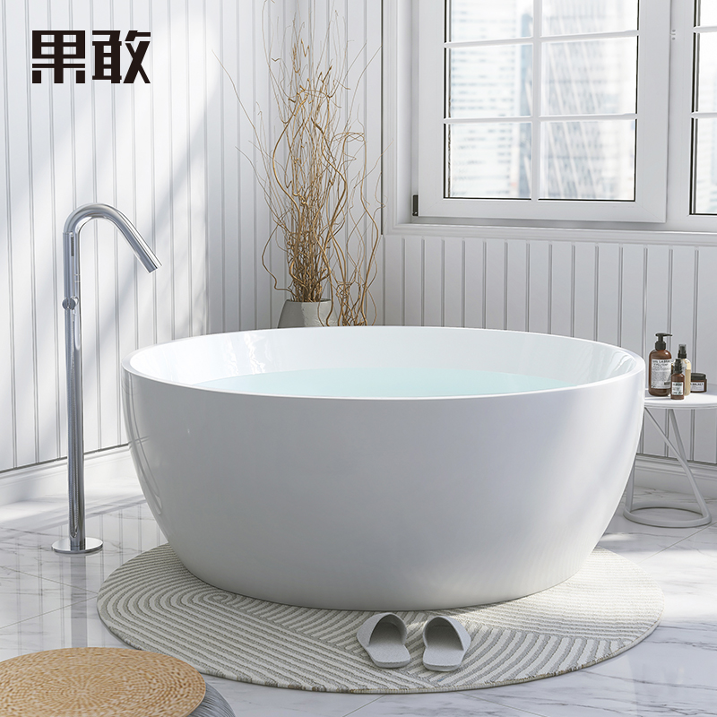 Fruit Dare Ultrathin Side Round Bathtub Home Adult Double Couple Nordic Minimis independent cylinder 1 5 m 033