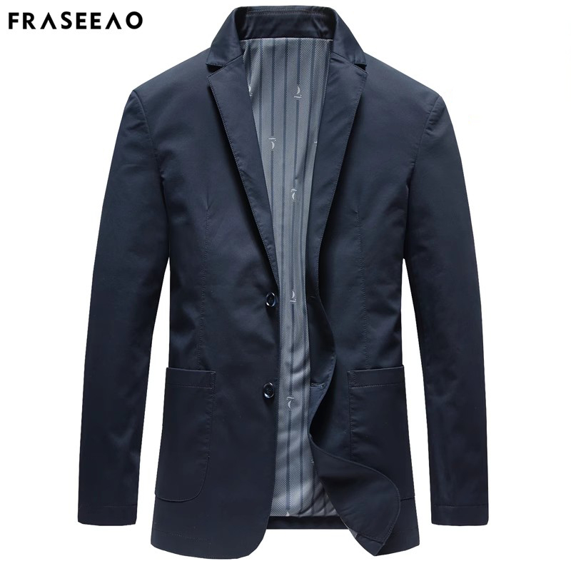 High-End Pure Cotton Men's Casual Suit, Korean Style Thin Business Single-Piece Top, Solid Color Simple Youth Blazer