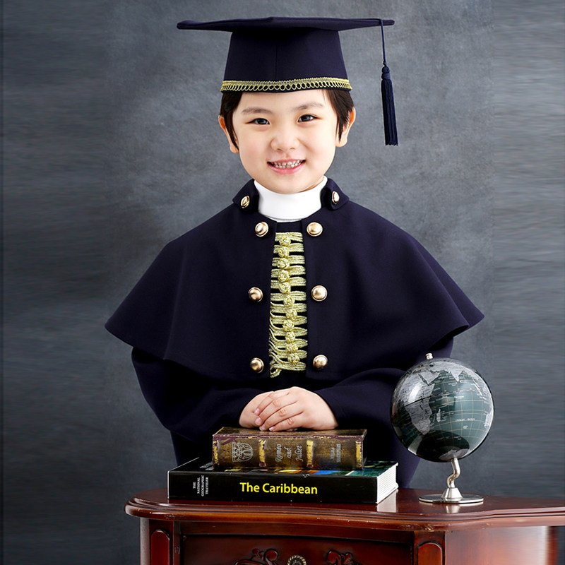 Doctoral School Bachelor's Gown Schoolboy Kindergarten Han Hibu Flowers 2021 New Graduation Photos 61 Children's Day Performance