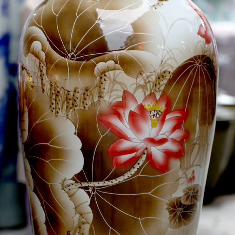 Jingdezhen ceramic hand - made color ink harmony is the sitting room of large vase household study office decoration furnishing articles