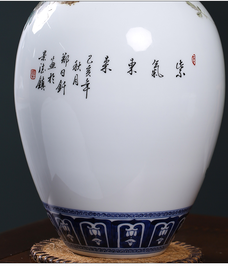 Jingdezhen ceramic masters Zheng Ri qian hand - made prosperous winter jasmine flower vase home sitting room of Chinese style mesa furnishing articles