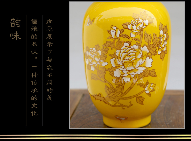 By patterns and floret bottle of jingdezhen ceramics flower home mesa of I sitting room adornment is placed