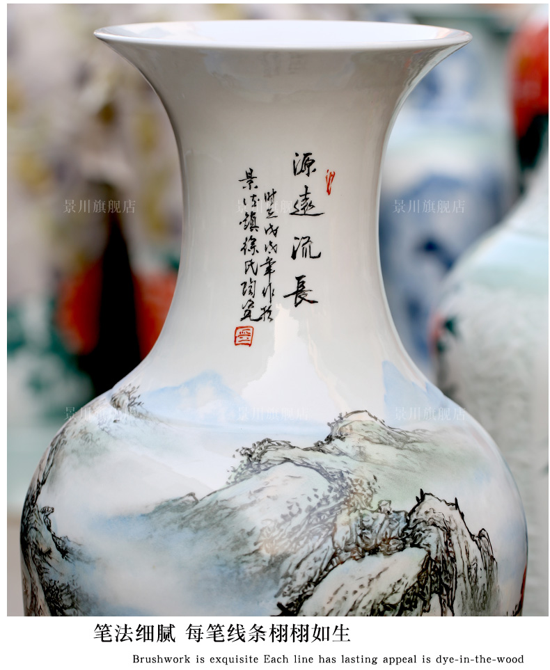 Jingdezhen ceramic famille rose porcelain has a long history in the hand - made be born big vase sitting room that occupy the home furnishing articles opening gifts