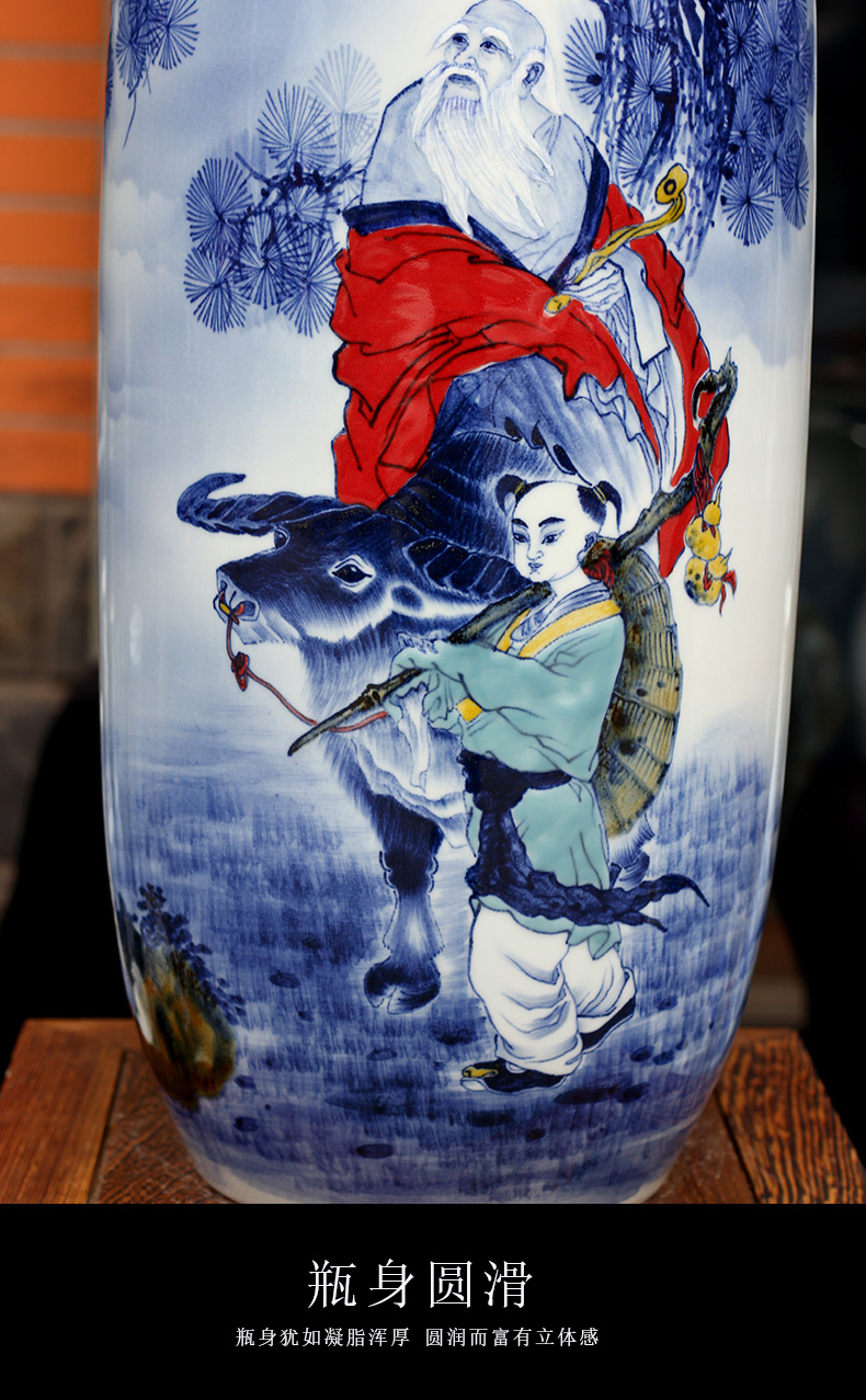 Jingdezhen ceramic vase home sitting room place adorn article classic hand - drawn characters mesa calligraphy and painting scroll to receive goods