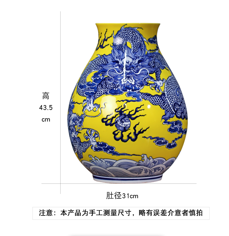 Jingdezhen blue and white dragon hand antique ceramics at home TV ark place porch calligraphy and painting to receive the goods