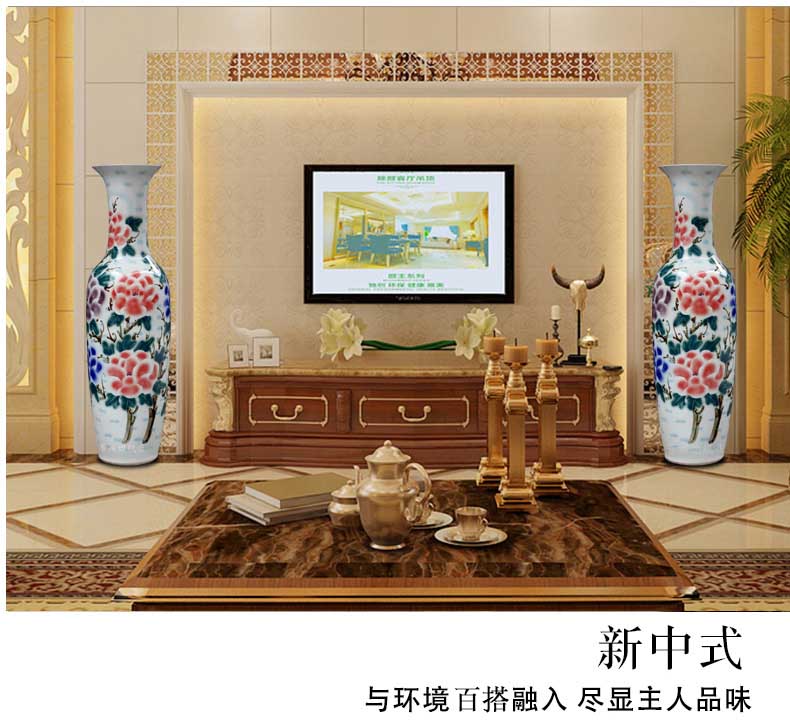 Jingdezhen ceramics hand - made blooming flowers large vases, home furnishing articles sitting room of Chinese style hotel adornment