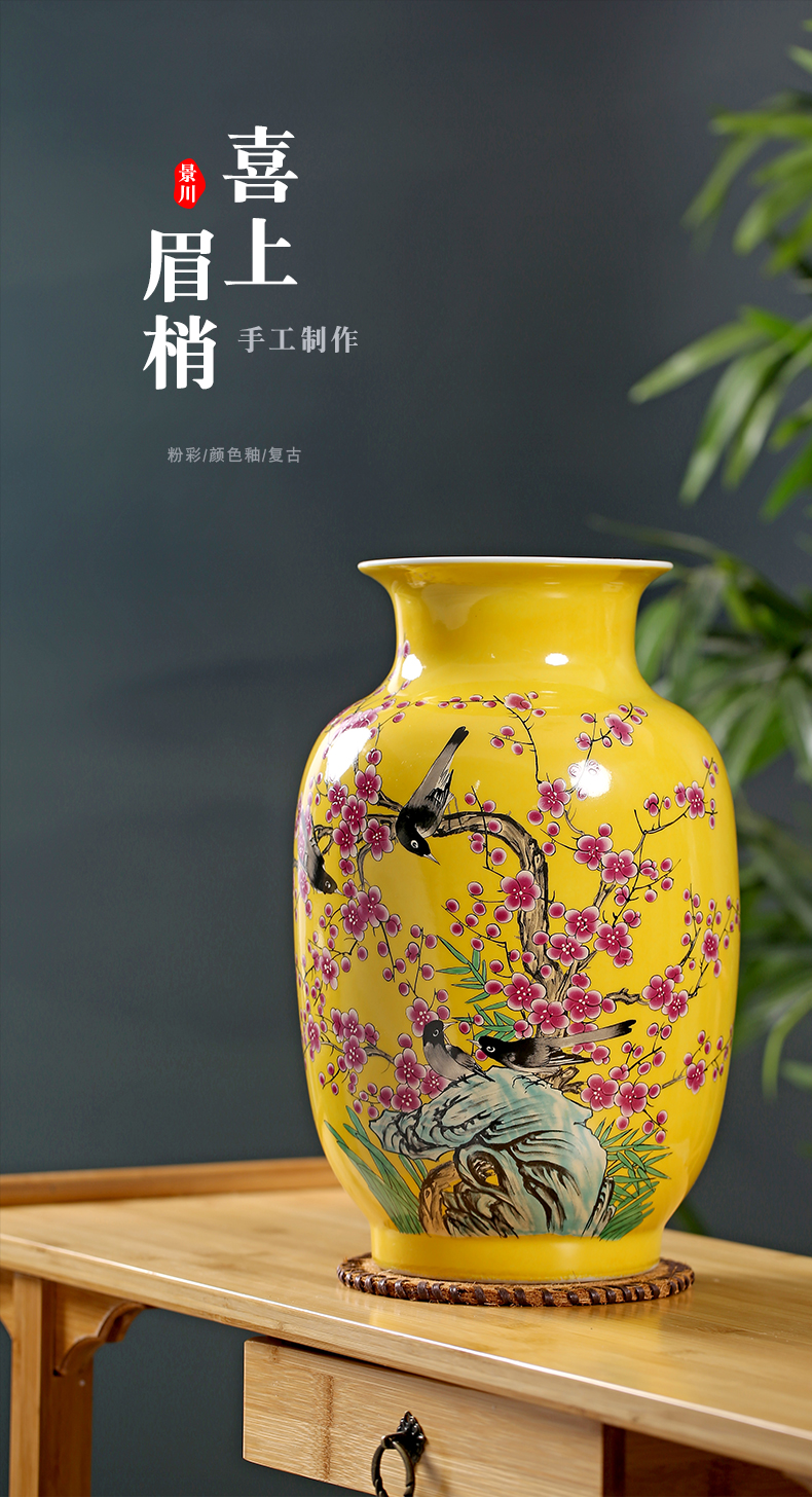 Jingdezhen ceramics charactizing a mesa vase household living room dry flower arranging flowers furnishing articles study the act the role ofing is tasted