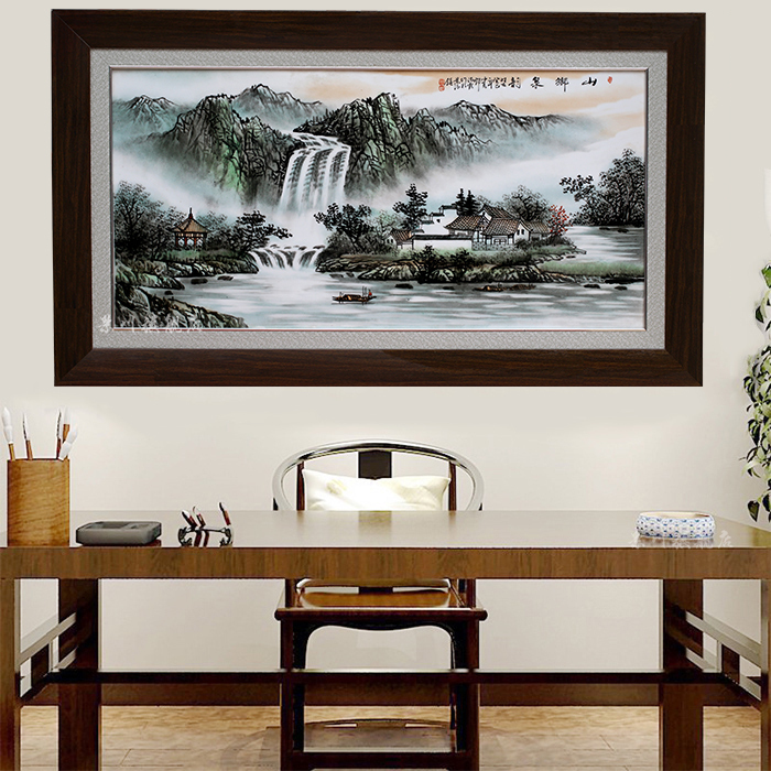 Hand - made ceramic painting as a stream of jingdezhen porcelain plate Chinese style adornment painting the living room sofa setting wall hang a picture