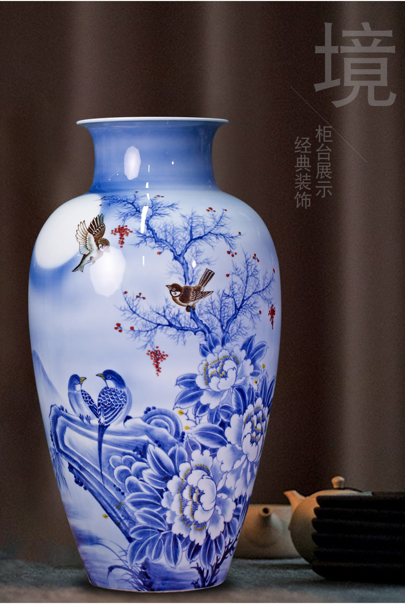 Jingdezhen ceramics masters hand - made flowers under the glaze painting of flowers and flower vase household porch mesa furnishing articles