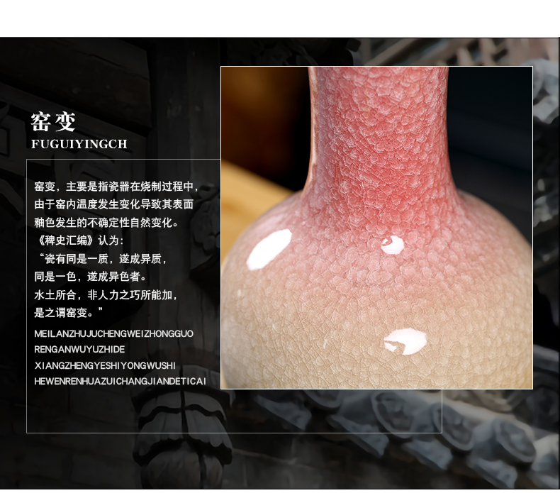 Jingdezhen up ceramic dry flower arranging flowers floret bottle three glaze mesa of home sitting room office desktop furnishing articles