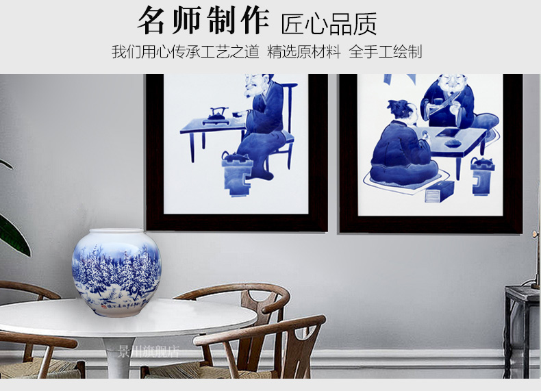 Blue and white porcelain hand - made wanli glory of jingdezhen ceramic vase home sitting room place study adornment to receive goods