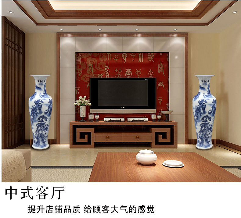 Blue and white porcelain of jingdezhen ceramics yunshan xiufeng sitting room of large vase household study flower arranging office furnishing articles