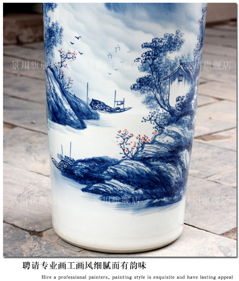 Jingdezhen ceramic hand - made scenery of large vase home furnishing articles modern quiver landing craft ornaments sitting room