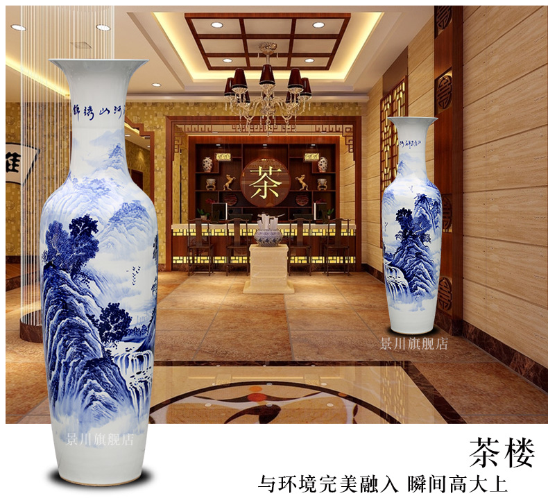 Jingdezhen ceramics hand - made splendid sunvo sitting room of large home decoration of blue and white porcelain vase furnishing articles