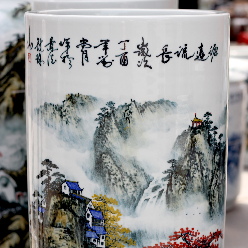 Jingdezhen ceramics has a long history in the hand - made quiver sitting room of Chinese style furnishing articles study office of large vase