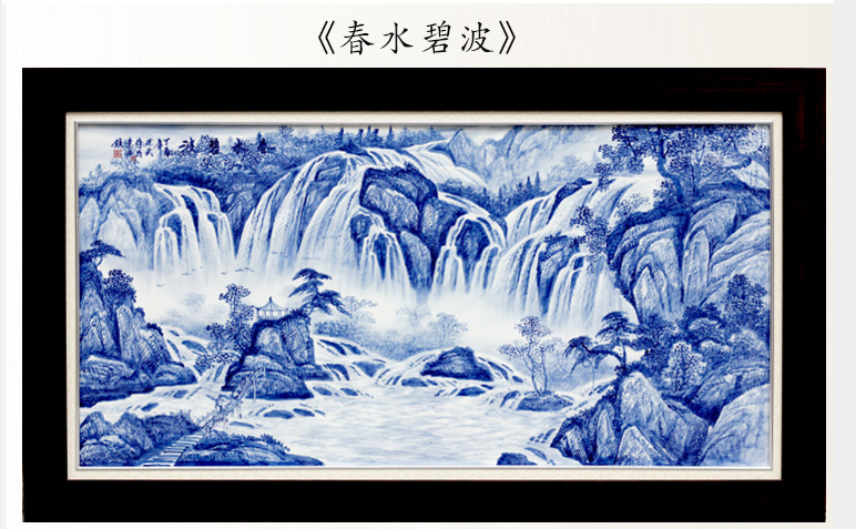 Jingdezhen blue and white landscape hand - made porcelain plate adornment painter in the sitting room sofa background wall ceramic bedroom hangs a picture