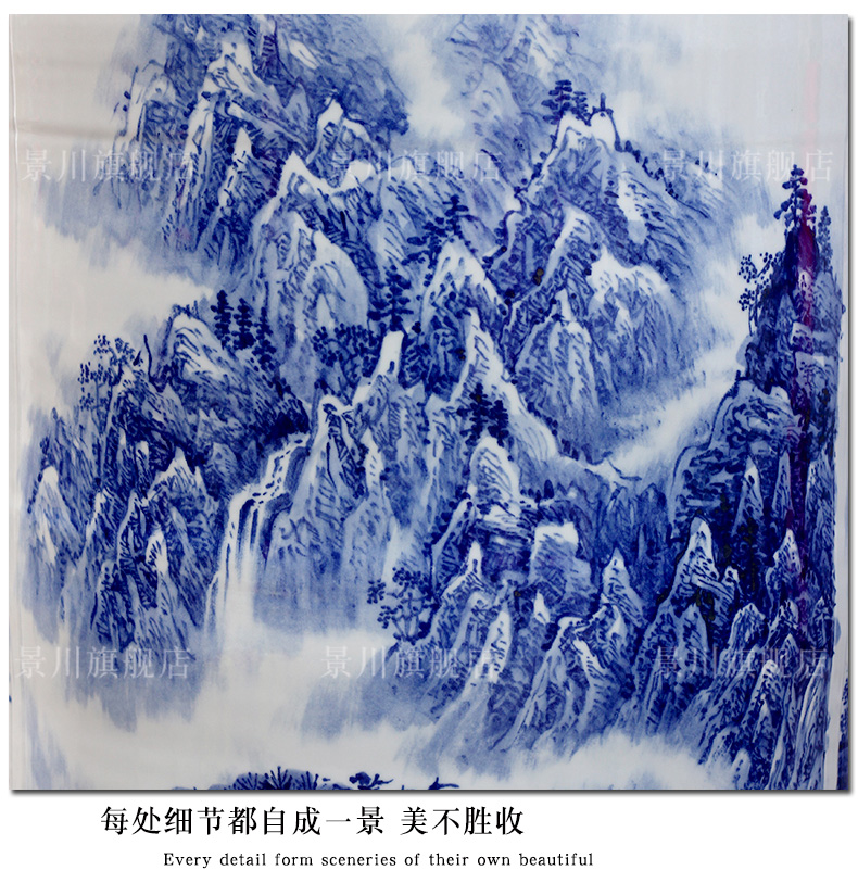 Hand - made bold carving painting landscape of large vases, jingdezhen ceramics hotels sitting room large furnishing articles