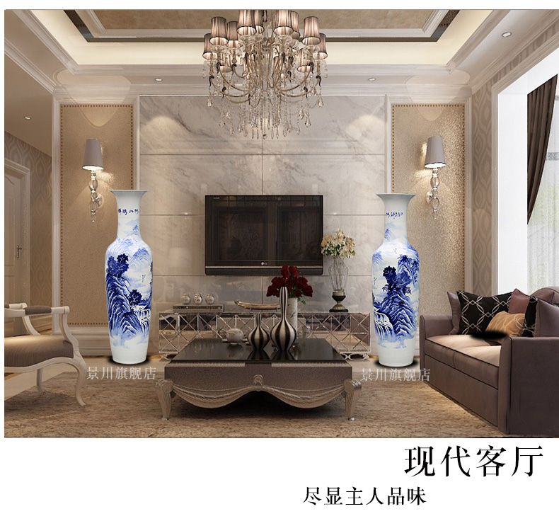 Jingdezhen ceramics hand - made splendid sunvo sitting room of large home decoration of blue and white porcelain vase furnishing articles