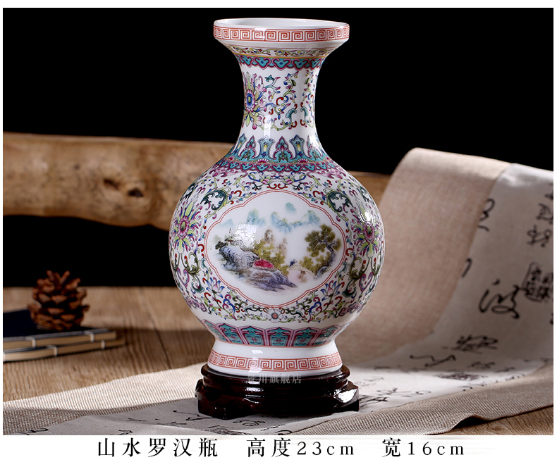 Jingdezhen ceramic bound branch lotus powder enamel dried flowers flower arrangement floret bottle of home sitting room mesa study office furnishing articles