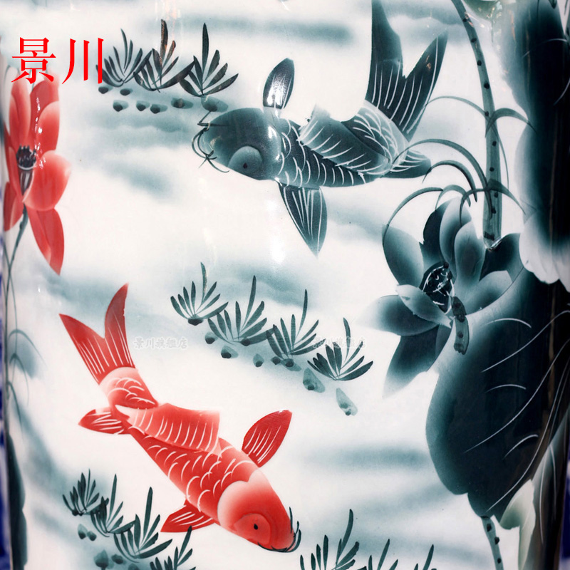 Jingdezhen ceramics of large vases, hand - made lotus lotus years sitting room place idea gourd bottle than fish