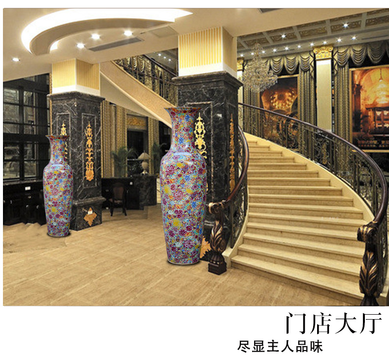 Jingdezhen ceramics from pastel full of large vases, home furnishing articles sitting room of Chinese style hotel adornment