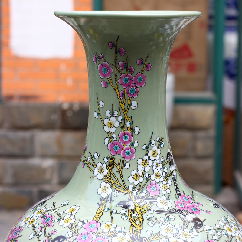 Jingdezhen ceramic xi mei tip on dry flower vases, sitting room of Chinese style household act the role ofing is tasted furnishing articles installed the multi-ethnic study of atherosclerosis (mesa)