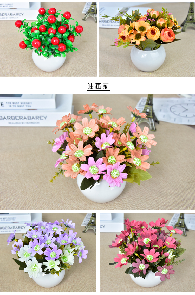 Phòng khách trong nhà phòng rượu tủ trưng bày mô phỏng nhựa giả hoa nhà chậu đặt trang trí bàn trang trí nhỏ - Trang trí nội thất đồ dcor giá rẻ