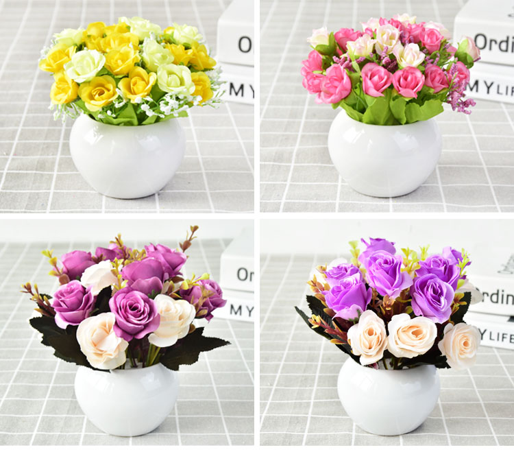 Phòng khách trong nhà phòng rượu tủ trưng bày mô phỏng nhựa giả hoa nhà chậu đặt trang trí bàn trang trí nhỏ - Trang trí nội thất đồ dcor giá rẻ