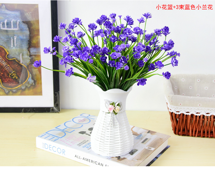 Hoa giả trồng chậu trang trí phòng khách hoa Juanhua tủ lạnh bàn cà phê trang trí hoa nhựa trang trí mô phỏng bó hoa - Trang trí nội thất decor phòng khách