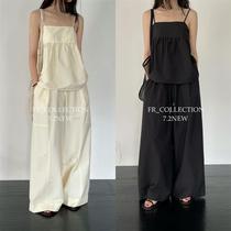 Refundable low in stock Korean self-retained Western-style small A clothes tube top suspenders wide-legged loose trousers