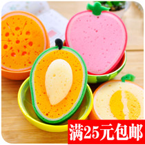 Tantalizing fruit Thickened Sponge Bagels Strong Decontamination Dishcloth Scrub Dishcloth Wipes Dishcloth
