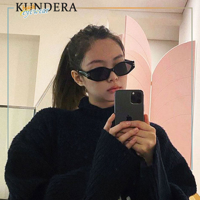 jennie the same kind of sunglasses cat eyes hip-hop little frame retro web red sunglasses female inns cool street pat on male tide fashion