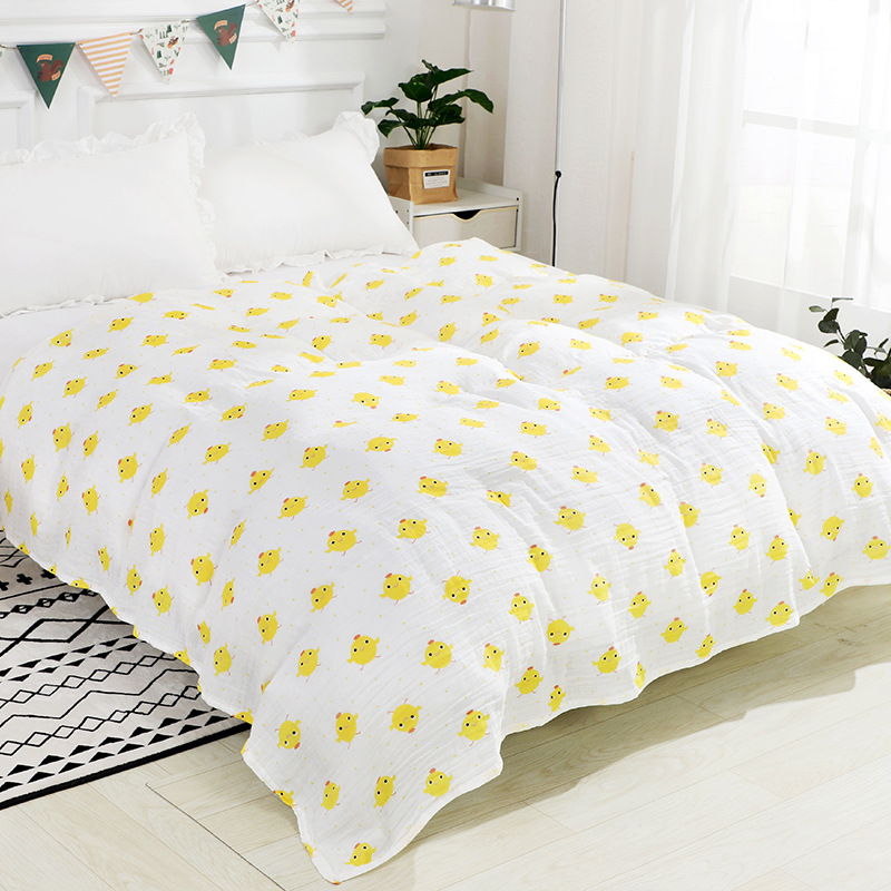 Chicken (Double Layer 150 * 200Cm)baby Gauze Bath towel Class A children pure cotton 120 Large size double-deck Cuddle quilt summer Thin Baby bed Advance sheet