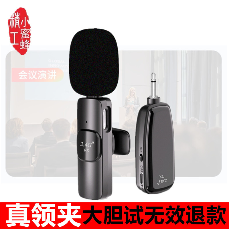 2.4g Wireless Microphone Lavalier Type Small Bee Amplifier Headset for Teachers, Tour Guides, Outdoor Shouting, Dedicated Microphone