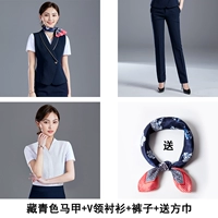 Жилет, рубашка, штаны, короткий рукав, V-образный вырез