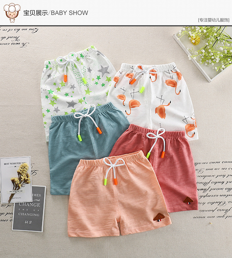 Mùa hè 2019 trẻ em mới về nhà hoang dã quần short trẻ em bằng tre cotton quần bé trai và bé gái quần đi biển - Quần quần short bé trai