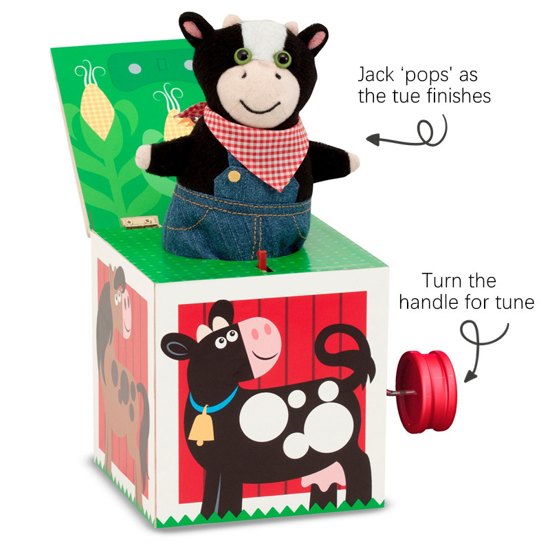 European and American children Christmas gift Jack in the Box hand bounce music Box toys