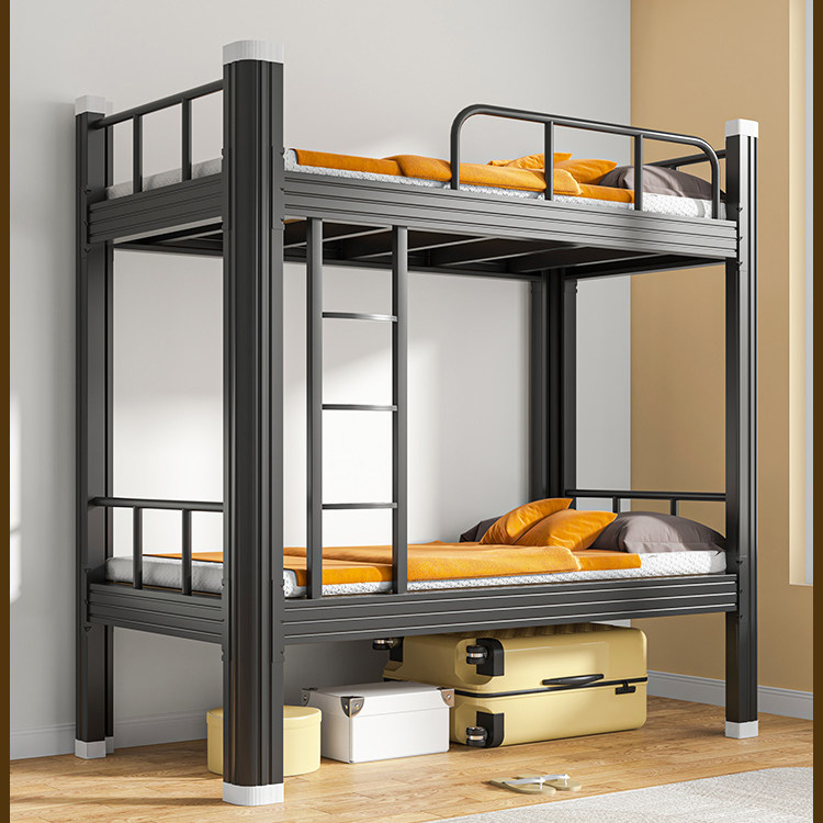 Thickened upper bunk bed Iron Frame Bed Student Dormitory Upper Bunk Bed Staff Sleeping room Twin Double Low Rack Bed-Taobao