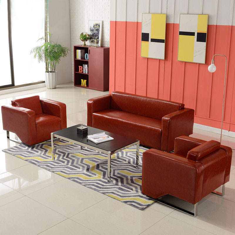 Business Office Sofa Tea Table Combination Brief Modern Business Living Room Simple guest reception Office sofa